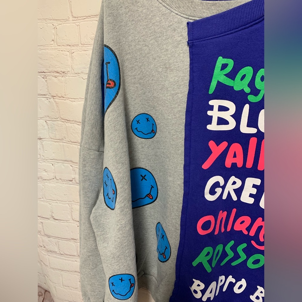 Vintage 90s Ccoltong Korea Graphic Split Sweatshirt Size XXL - Picture 5 of 6